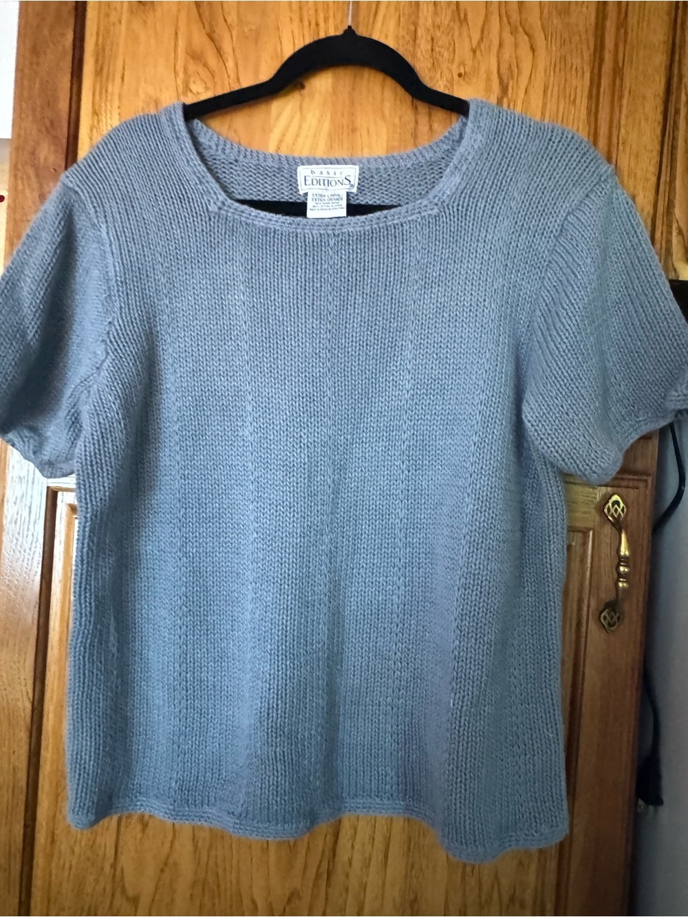 Basic Editions Gray Knit Crewneck Sweater Top